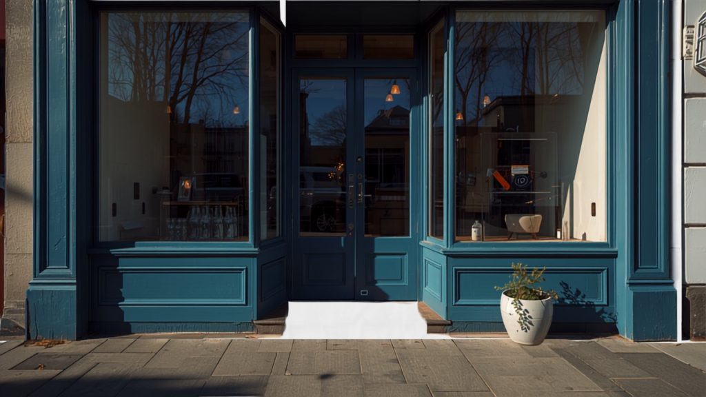 A freshly painted independent shopfront with spotless glass, the impression a well maintained website gives.